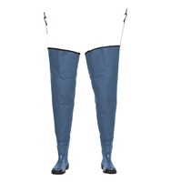 Cuissardes de pêche et de chasse en PVC imperméable avec bottes intégrées, bretelles réglables et semelles antidérapantes