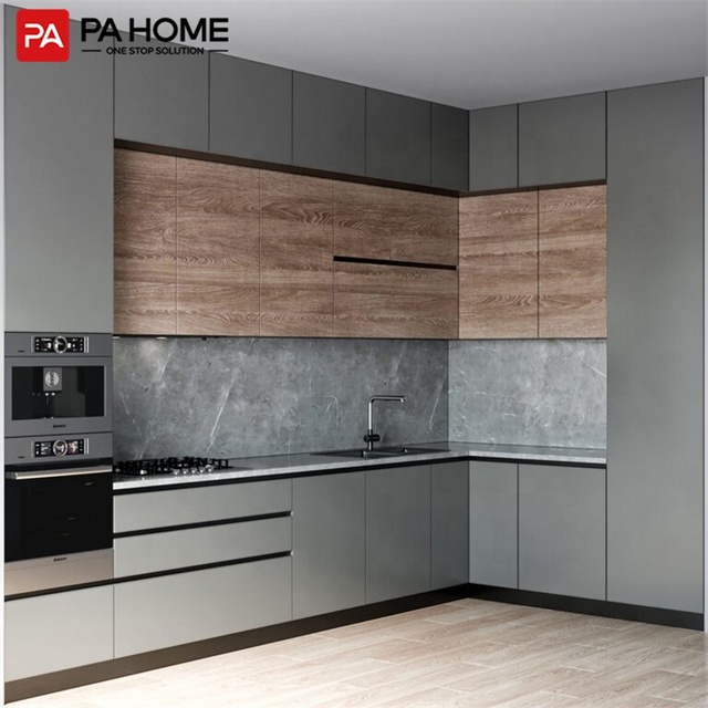 PA Modern Complete Fitted Smart Designs Mdf Furniture Modular Kitchen Cabinets for Hotel/ Apartment Project