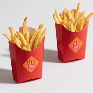 <span class=keywords><strong>Frites</strong></span> Hot Dog Hamburger Fast Food Emballage Boîte <span class=keywords><strong>Livraison</strong></span> à Go Burger <span class=keywords><strong>Frites</strong></span> Boîtes Papier Kraft Jetable Qualité Alimentaire Blanc - Product Image 2