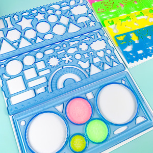 Juego de plantillas de dibujo geométrico Spirograph, regla, rompecabezas, trazador de figuras, herramienta de aprendizaje artístico para estudiantes, plantilla de pintura <span class=keywords><strong>ABC</strong></span> de plástico - Product Image 5