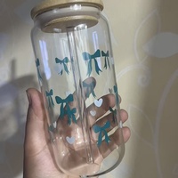 Gobelet à paille en verre borosilicate haute résistance, simple paroi, résistant aux hautes températures, design moderne, 16 oz, pour café glacé et smoothies, personnalisable