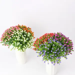 Minihierba de grano Artificial, flores de Aglaia Odorata de plástico, plantas realistas para el hogar, decoración de fiesta de boda, accesorios de tiro