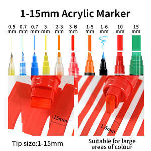 Vente en gros, marqueurs acryliques avec <span class=keywords><strong>grande</strong></span> tête, graffiti, 15mm, pointes feutre, stylos à peinture acrylique pour toile, fenêtre - Product Image 4