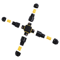 Connecteur étanche IP68 M684-X 4 voies type X à connexion rapide sans vis pour éclairage solaire extérieur, ignifuge V0, résistant aux UV