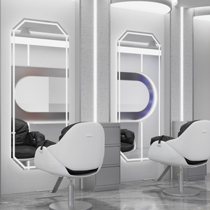 Mia 2025 Custom Design of Modern Light Luxury Oval <b>Square</b> <b>Mirror</b> Hair Salon Furniture Set - Product Image 4