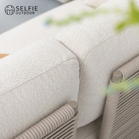 Modernes Garten-Set: Großes Eck-Lounge-Sofa, Wasserdicht, Umweltfreundlich, Langlebig, Luxuriöses Hotel-Seilsofa für den Außenbereich und Parks