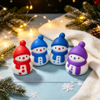 Boneka Salju Natal Squishy Fidget Mainan Pereda Stres Bahan TPR Uniseks Lembut Lucu Mini Slow Rising Baru