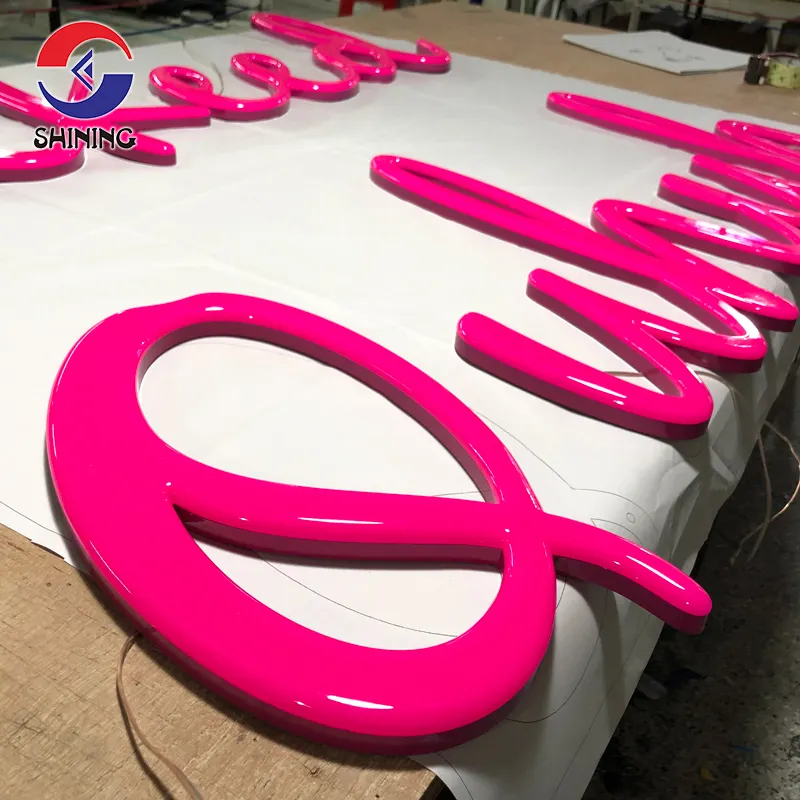 SHINING Direct Factory 180 Degree Custom Acrylic Neon Signs Acrylic Neon Sign Led Illuminated Letters Electronic Signs