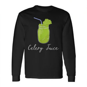 T-shirt à manches longues avec imprimé jus de céleri, vêtement cadeau détox - Product Image 2