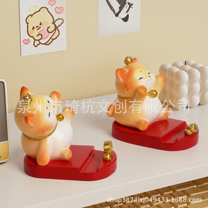 ตุ๊กตาแมวนำโชค Qi Hang รูปทรงสัตว์ขนาดกะทัดรัด ทำจากเรซิ่น สำหรับตกแต่งห้องนั่งเล่นในช่วงตรุษจีน - Product Image 4