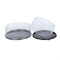 Conteneur à gâteau rond en PET transparent jetable personnalisé en gros, 10 à 12 pouces, avec couvercle en dôme