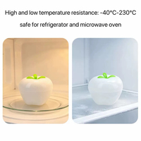 Organisateur de rangement en silicone multifonctionnel pour voiture, maison, réfrigérateur, boîte de rangement pour aliments en forme de pomme