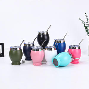 Tasse à œuf en acier inoxydable sans tige de 12oz avec revêtement en poudre Tumbler personnalisé avec <span class=keywords><strong>cuillère</strong></span> à thé Paille - Product Image 5