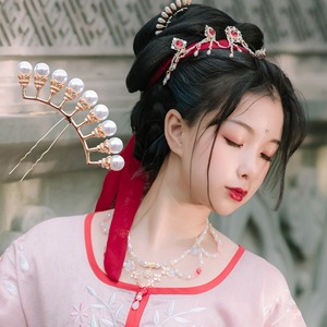 Horquilla para el Cabello con Perlas en Forma de U, Estilo Hanfu Chino Antiguo, 15 cm, para Bodas - Product Image 1