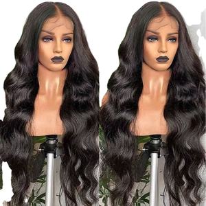 Parrucche Frontali in Pizzo Pre-Plucked Senza Colla, <span class=keywords><strong>Onda</strong></span> Corporea, 100% Capelli Umani Veri, Parrucche Brasiliane <span class=keywords><strong>Onda</strong></span> Corporea Remy all'Ingrosso - Product Image 1