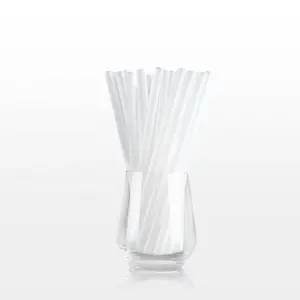 Pajita de beber Biodegradable, Pajita de PLA desechable con logotipo personalizado, 100%, venta al por mayor