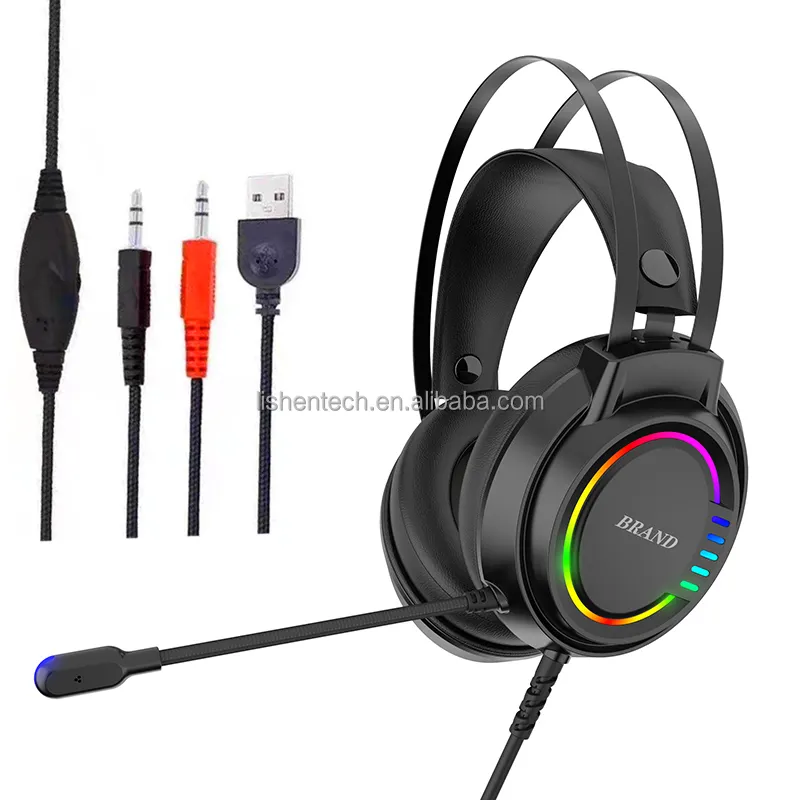 3.5mm Stereo Gaming Headset For Smartphone PC Laptop Wired Over-Head Gamer Headphone With Microphone foldable Gaming Earphone