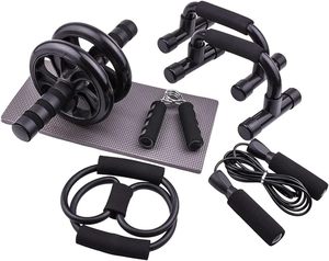 Wholesale 6-in-1 <b>AB</b> Wheel Roller Kit Hot Selling Home Workout Equipment Women's Abdominal Muscle Workout Set with Push Bar - Product Image 4