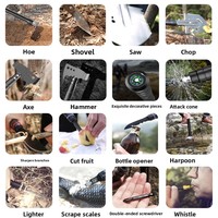 Kit de pelle et hache pliables tout-terrain robustes, ensemble d'outils de survie multifonctionnels avec étui de rangement pour les situations d'urgence en véhicule