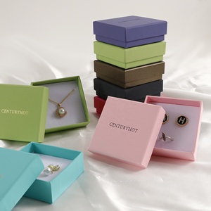 Custom Logo Necklace and <b>Earring</b> Jewelry Packaging <b>Box</b> Cardboard Lid and Base Gift <b>Box</b> Premium Jewelry <b>Box</b> 9x9cm - Product Image 2