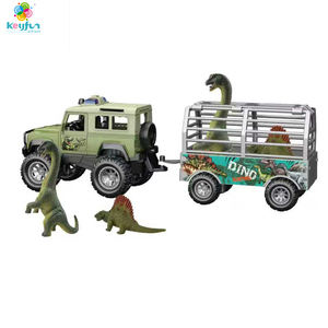 Dinosaurus Jurassic Transport Truck Voertuig Monster Kooi Set-Traagheid Auto Met Verlichting En Geluiden Plastic Montage Vereist - Product Image 2