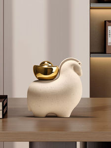 Figura de escultura de resina de estilo chino de arte popular Beihanmei, nuevo adorno de dinero inmediato, gabinete de TV para sala de estar, gabinete de vino - Product Image 3