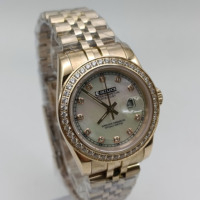 Montre mécanique pour homme SeillocE, bracelet en acier inoxydable, boîtier rond de 31 mm, cristal saphir, cadran analogique, affichage de la date, élégante et luxueuse
