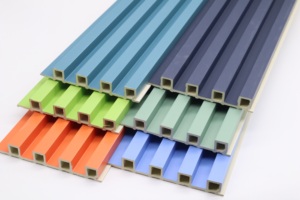 Panneaux muraux <span class=keywords><strong>en</strong></span> bois composite 3D WPC à rainures, imitation bois, imperméables, taille personnalisée, pour l'intérieur - Product Image 2