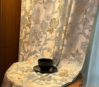 Tissu à motif floral vert clair nouvellement lancé en 2025 nouveaux rideaux de salon Jacquard chambre rideaux de confidentialité occultants