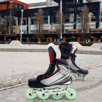 Patins à roulettes professionnels noirs pour hommes adultes OEM, chaussures de hockey sur glace pour gardien de but, patins à roulettes pour sports de hockey en ligne