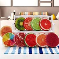 Nouveau coussin de siège fruits Design rond doux coussin Tatami chaise de bureau coussin maternelle dessin animé mignon coussin de siège maison déco oreiller