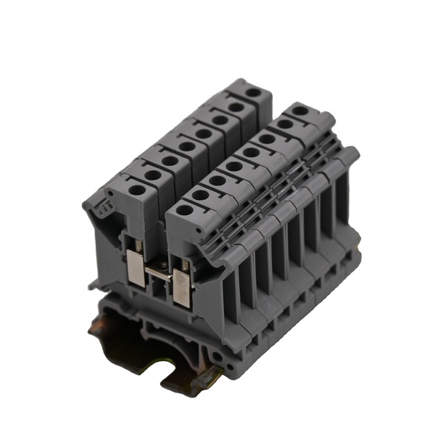 Grey Feed-Through UK Universal Modular Terminal Block 0.2-2.5mm2 Din Rail Screw Terminal Made of PC & Nylon