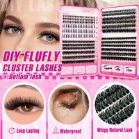Extensions de cils en grappe à longueurs mixtes, effet œil de renard, segmentées, faites à la main, en faux vison doux, pour pose DIY à domicile, réutilisables, cils de beauté