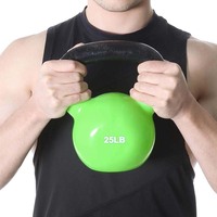 Kettlebell en fonte avec revêtement vinyle et logo personnalisé ROUSER pour l'entraînement de force, équipement de fitness pour la maison et la salle de sport