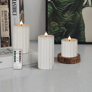 Trong nhà/ngoài trời Flameless nhấp nháy nến, Roman xi lanh nến đèn với di chuyển ngọn lửa, Pin hoạt động dẫn ánh sáng nến - Product Image 3