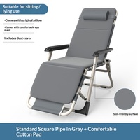 Fauteuil inclinable pliable réglable, chaise longue portable avec rembourrage supplémentaire, structure métallique, chaise de détente