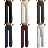 Vente directe usine : Nouveaux pantalons pour femmes, taille haute, coupe droite et large, confortables, pour le quotidien et les tenues décontractées