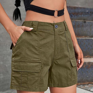 Shorts chauds pour femmes, taille haute, imperméables, séchage rapide, élastiques, sportifs, pour activités de plein air, couleur unie, style européen, américain, coréen, vêtements de travail - Product Image 1