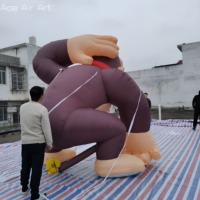 Gorille géant gonflable pour la publicité et les événements Ballon de singe promotionnel accrocheur pour les expositions extérieures 4mH