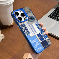 Coque de téléphone en TPU à pois colorés effet miroir pour 17/16/15/14 Pro Max, antichoc avec protection d'objectif et anti-traces de doigts
