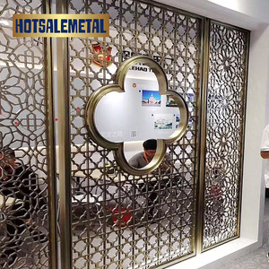 Hot Sale oem <b>room</b> <b>divider</b> gold glass and 304 stainless steel partition living <b>room</b> restaurant partition design project - Product Image 5