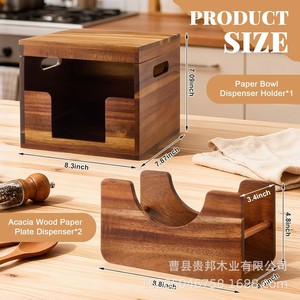 Wooden Tableware Storage <b>Rack</b> Rectangle Standing Type For Kitchen <b>Plate</b> Bowl Organizer - Product Image 4