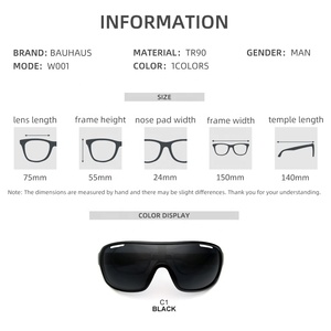 W001 Lente reemplazable Gafas de miopía Marco Gafas de sol deportivas especiales con estuche - Product Image 3