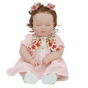 18 inch Silicone Full Body Girl Newborn Preemie Babies Dolls Handmade Silicone Vinyl Dolls with Clothes