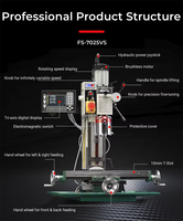 Machine de perçage et de fraisage verticale en métal robuste FUSAI FS-7023VS, perçage et taraudage automatiques, moteur 750W, broche NT30, 220V