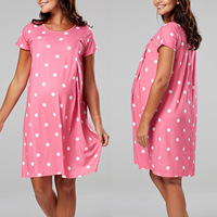 Nouvelle robe de nuit de maternité à la mode en gros, vêtements de détente, nuisette d'allaitement, robe de grossesse pour l'allaitement du bébé