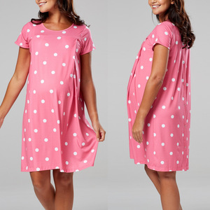 Nuova <span class=keywords><strong>Camicia</strong></span> <span class=keywords><strong>da</strong></span> <span class=keywords><strong>Notte</strong></span> alla Moda per Maternità, Abbigliamento <span class=keywords><strong>da</strong></span> Casa, Vestito <span class=keywords><strong>Premaman</strong></span> per Allattamento - Product Image 2