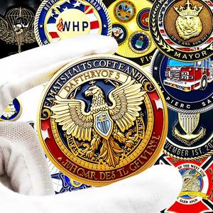 定制设计标志制作您自己的珐琅收藏纪念品3D镀银金属定制挑战硬币 - Product Image 1