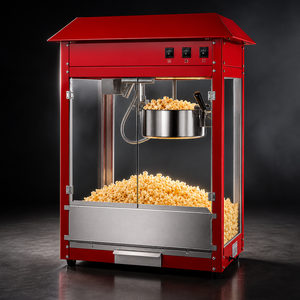 Portable Red Commercial Popcorn Machine 1600W Electric Popcorn Popper for Events Parties and Mobile Catering Snack Equipment - Product Image 1