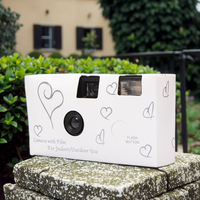 Appareil Photo Jetable Vintage Personnalisable en Gros, Appareil Photo Argentique 35mm à Usage Unique, Avec 17/27 Poses Intégrées et Flash pour Fête de Mariage